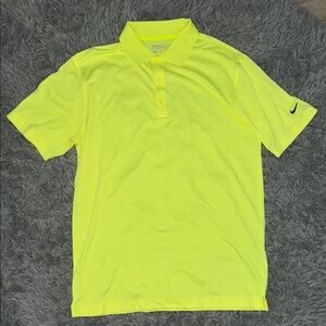 Nike Men's Neon Yellow Polo Shirt